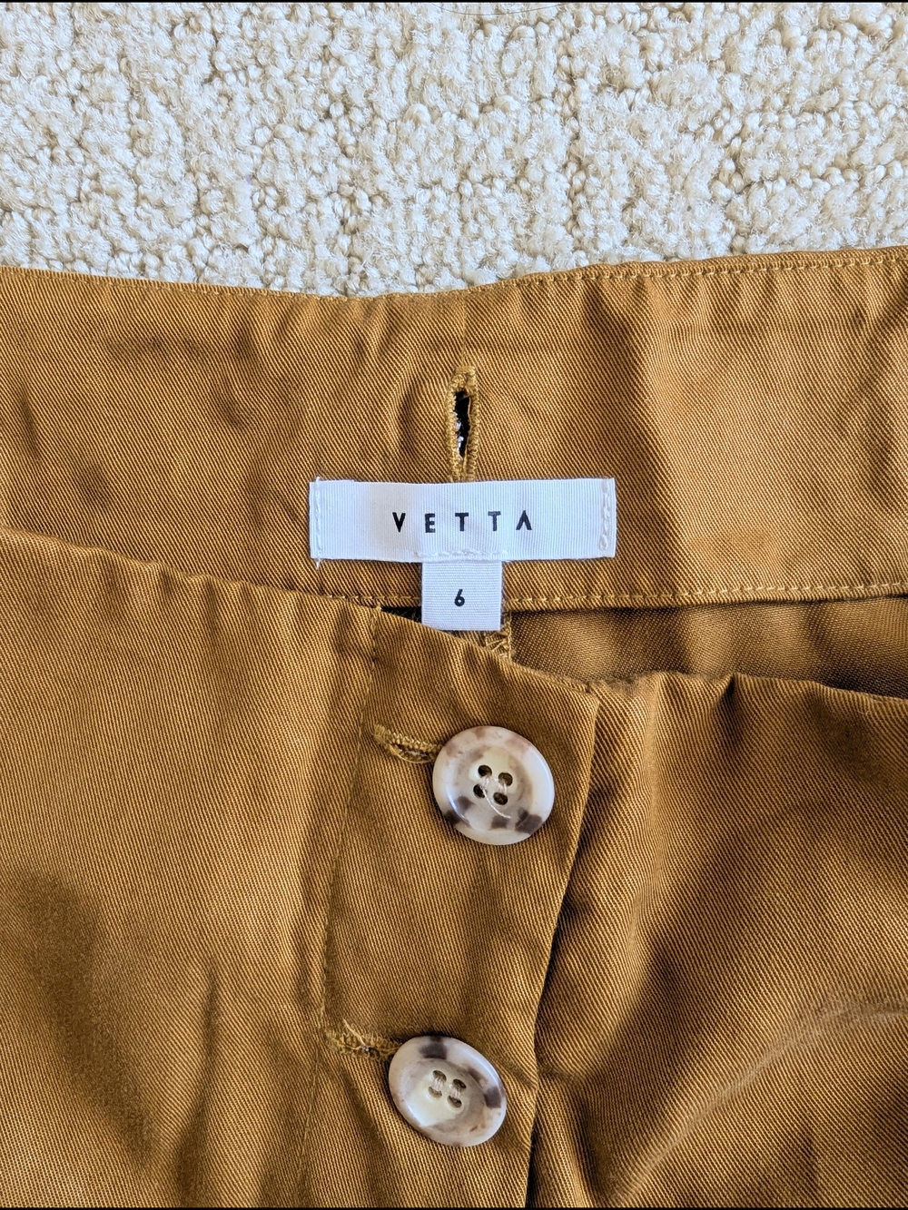 Button-Front Wide Leg Jumpsuit in Mustard - Picture 5 of 14
